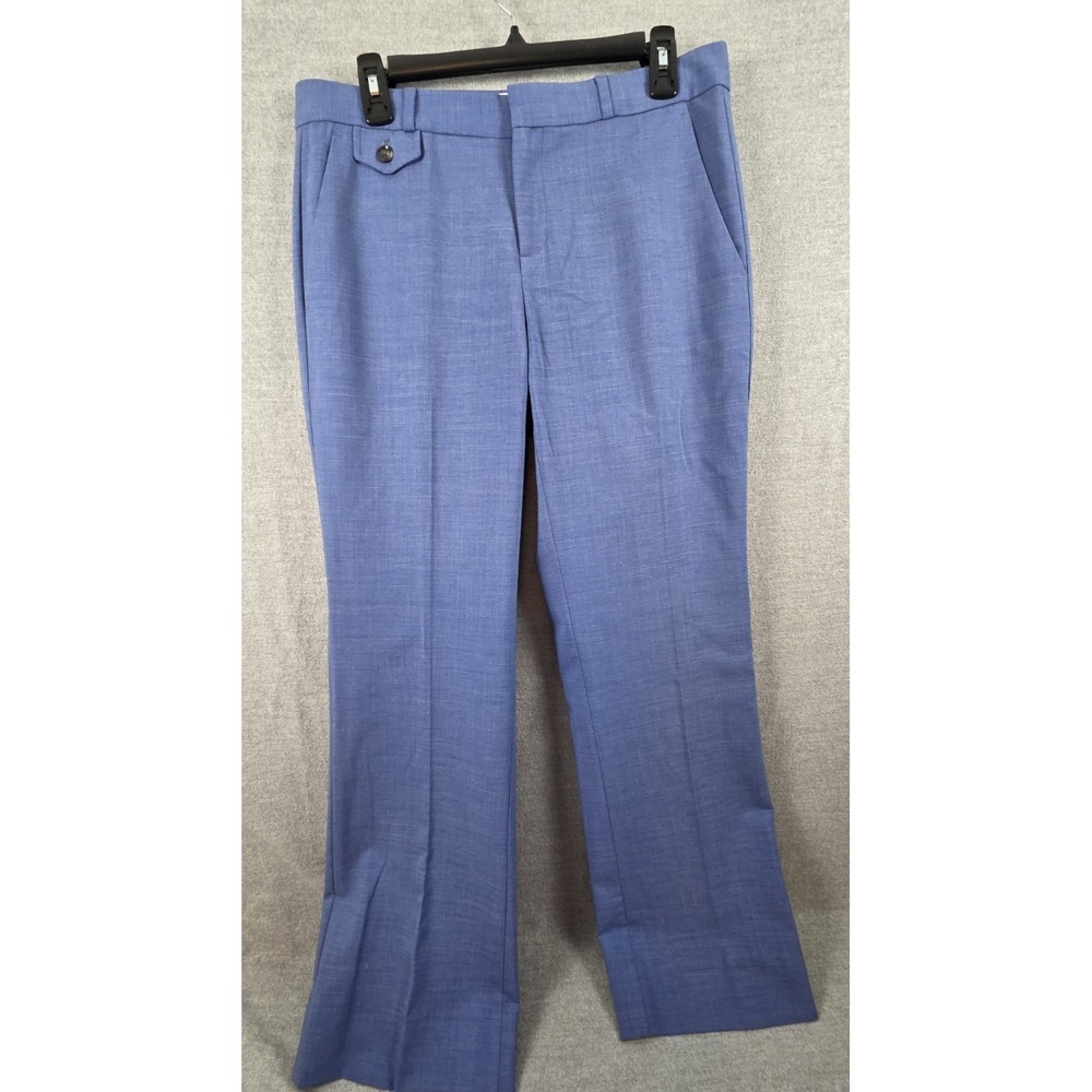 Banana Republic Logan Dress Pants 6 Blue Straight Lined Stretch Career Preppy